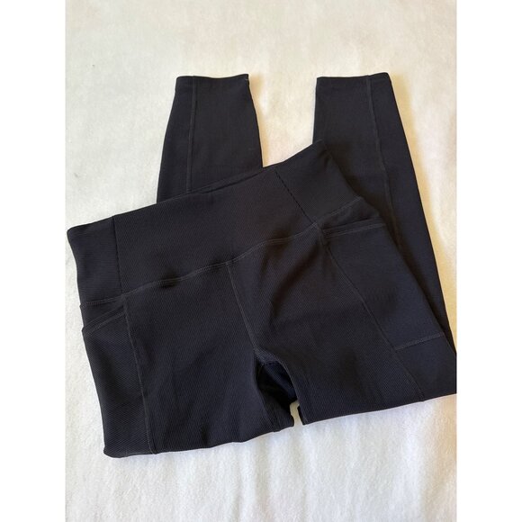 RBX size Large Ribbed Full Length Yoga Leggings with Pockets - Picture 4 of 5